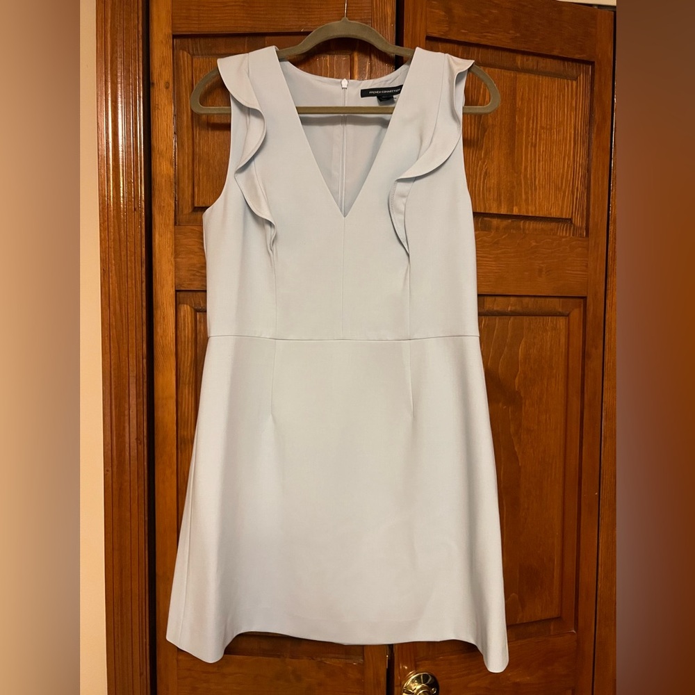 French Connection Light Blue Ruffle Mini Dress